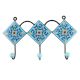 Turquoise With Yellow Wheel Flower Ceramic Tiles Hook 